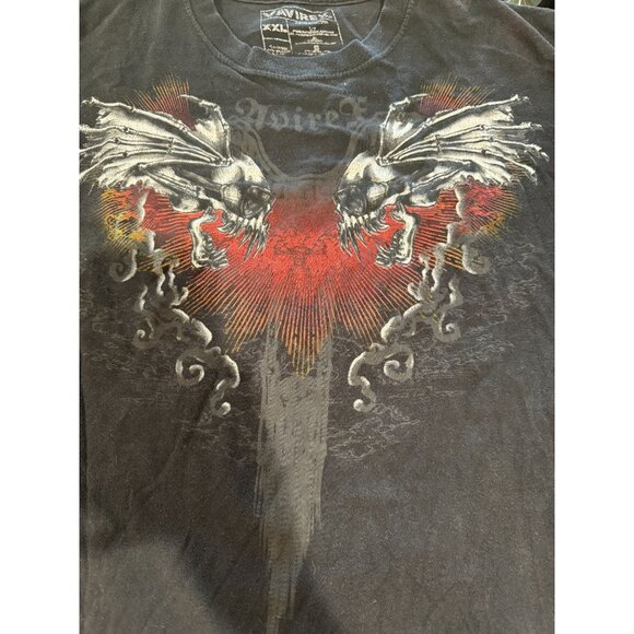 Avirex T Shirt Black Cross Knive Wings VTG Y2K Short Sleeve XXL | O1 - Picture 4 of 7